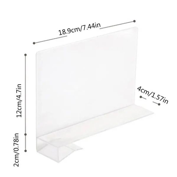 2pcs Acryl -Trenner Regal -Teiler für Organisatoren der Schrank mit Regalen Regal -Trenner Schränke Geldtrennschaltabteiler Regal -Teiler