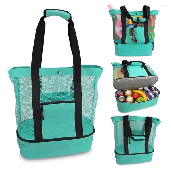Depolama çantaları açık su geçirmez yalıtımlı soğutucu çantası plaj kampı öğle yemeği taşınabilir ağ yükseltilmiş versiyon gıda piknik