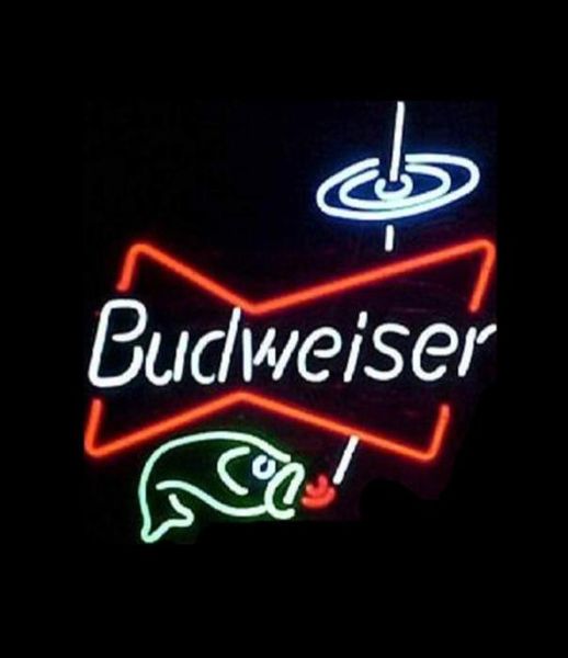 Budweiser Fish Bowtie Neon Sign Handmade personalizado Real Tube Restaurant BAR CERENTE KTV Decoração Display Presente Sinais de neon 18861162