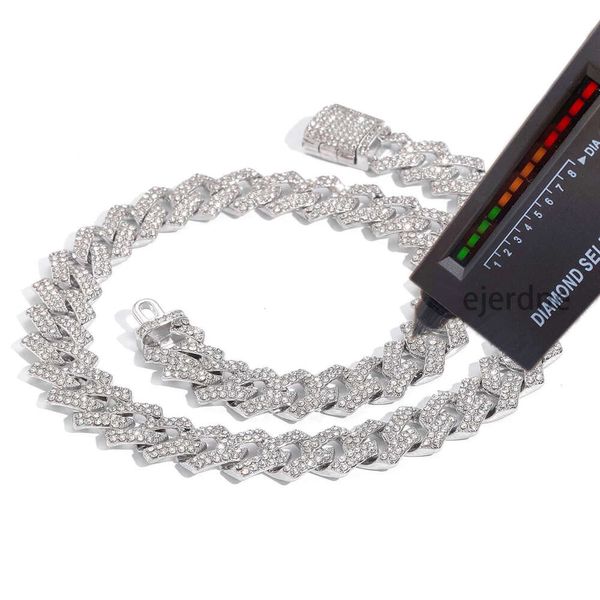 14mm Moissanit Diamond Cuban Chain Halskette |Dual Color Custom VVS Diamond Tester Hip -Hop -Schmuck für Männer und Frauen