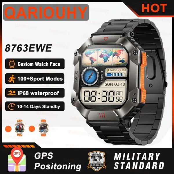 Orologi 2023 Nuovo Bluetooth Call Smart Watch Men IP68 Waterproof Outdoor Compass Sports Fitness Tracker Men Smartwatch per Android iOS