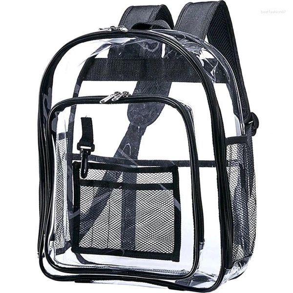 Bolsas escolares transparentes para mochilas transparentes, veja através do bookbag para verificação de trabalho e viagens