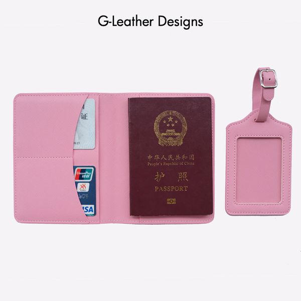 Porta del passaporto in pelle saffiano vegano e tag bagagli set aereo viaggio per matrimoni regalo per la spina con bridematica personalizzata Nome