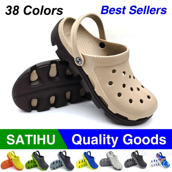 Sandals Satihu Sapatos de entupimento para rastrear chinelos moda moda de pesca boots de chuva de praia de planos unissex amantes amigas familiares vestidos 240410