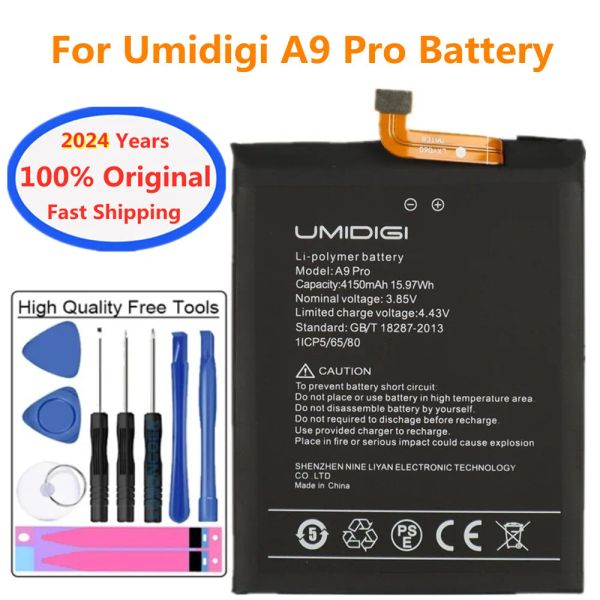 2024 Jahre Hochwertiges Original ein 9 Pro -Akku für Umidiigi A9 Pro A9pro 4150mah Telefon Ersatz Bateria Batterien +Tools