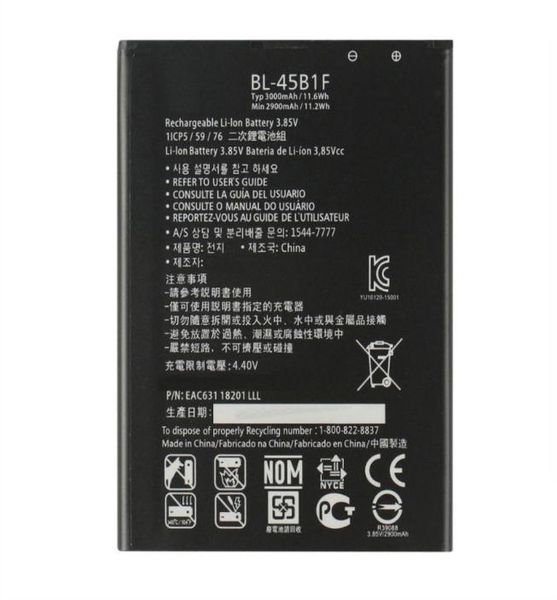 1x 3200mAh BL45B1F BL45B1F BATERAGEM PARA LG V10 H968 H961N H900 H901 VS990 F600 F600L F600K H960A LS9921976845