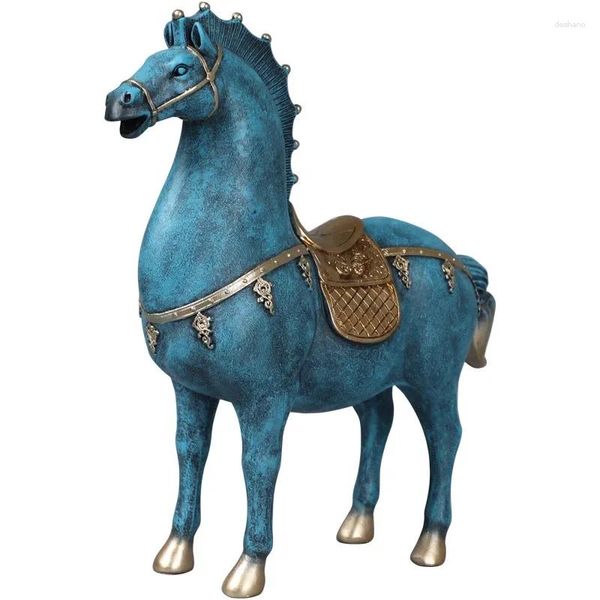 Figurine decorative Statue Horse Sculpture Resin Accessori decorativi per la casa Accessori in stile cinese decorazioni per ufficio soggiorno