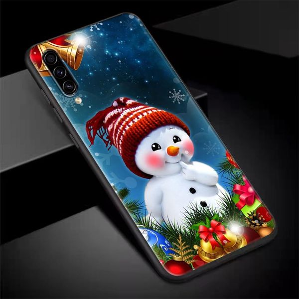 Capa de telefone para o Samsung Galaxy A30S A10E A40 A50 A60 A70 A80 A7 A9 A9 2018 Capa de fundo mole Feliz Natal Papai Noel