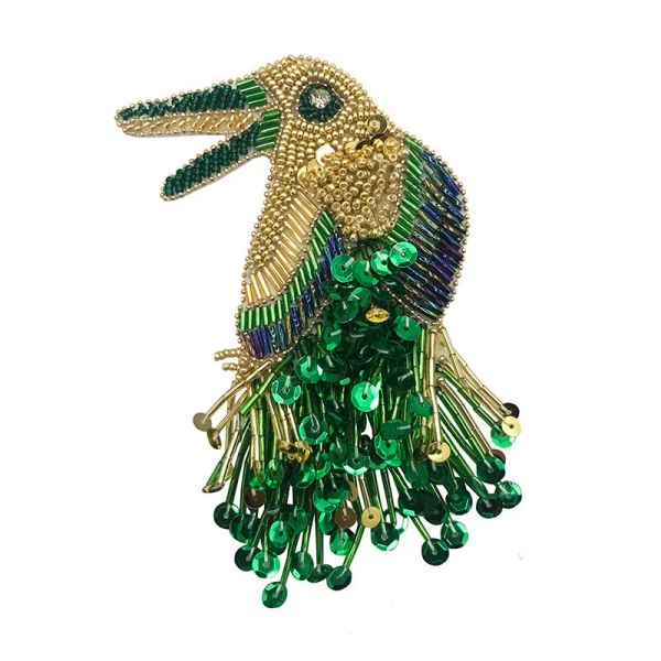Apliques oculares de lantejoulas de bordado, lagosta com miçangas aplicadas, emblemas de papagaio, adesivo de pássaros, patches de lagarto para roupas DIY WF2228152