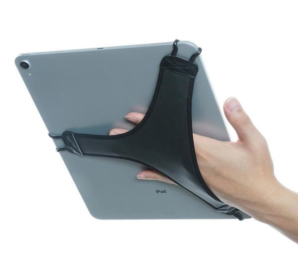 TFY Hand Strapt Holder Security Grip com acessórios de comprimido PU suave para iPad Pro 129 polegadas e mais Black6683732