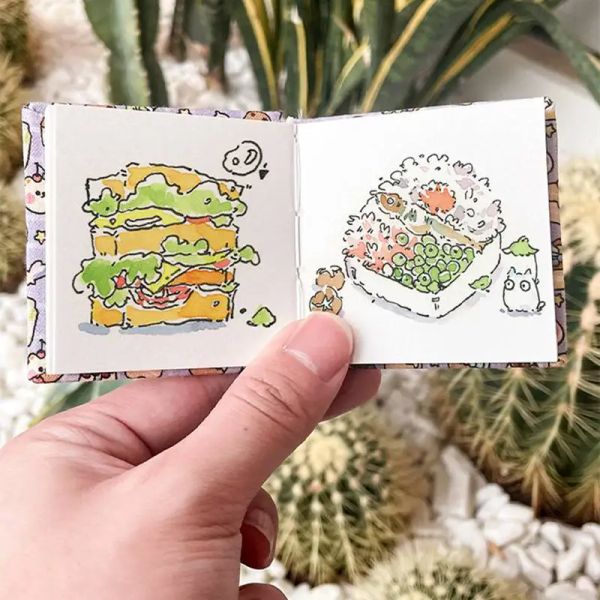 Mini Fabric Watercolor Painting Paper 300g 20heets Square 6cm Travel Watercolor Sketchbook para pintar materiais de arte de artistas