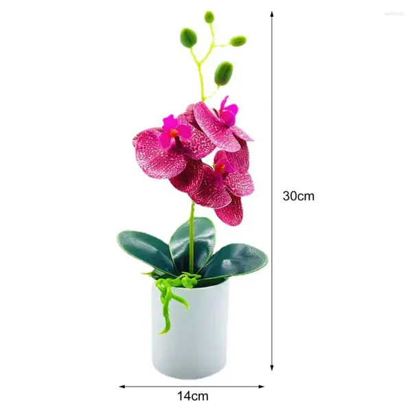 Flores decorativas chiques plantas artificiais reutilizáveis adicionando vitalidade orquídea orquídea inovadora simulação bonsai para sala de estar