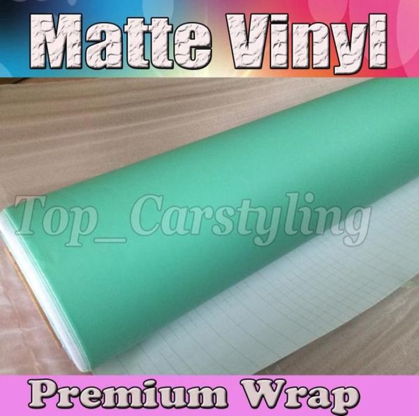 Filme de embrulho de carro de vinil azul foste com lançamento de ar Matt Mint Vinyl para adesivos de embrulho de veículo FOILE 1.52x30m/roll (5ftx98ft) 9459394