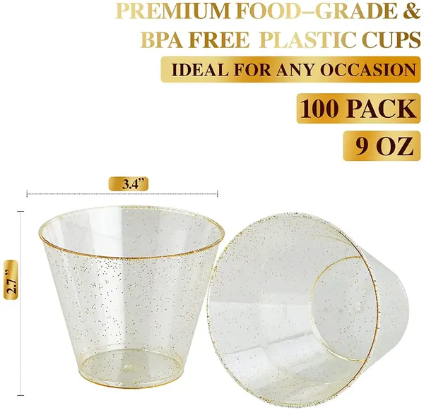 Copas pires 100pcs transparentes de plástico em pó de vinhos de vinhos de pó de bolo de mousse de mousse de mousse de casamento especial de água descartável