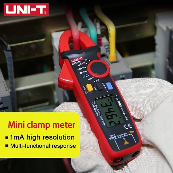 UNI-T UT210D UT210E MINI FASSORE DI CONSEGNA DIMPIONE 200A AC DC Pinza Pinza Amperie di tensione Voltmetro Tester elettrico professionale