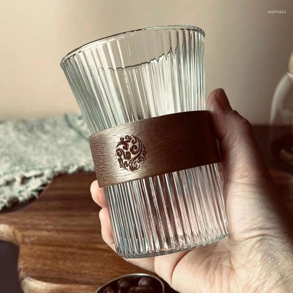 Copos de vinho versatileglasswareset-320ml de café xícara de chá de vidro de coquetel de chá de uísque de noz de vidro de vidro de vidro de nogueira listrada