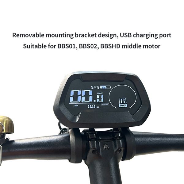 Экранная дисплей E-Bike DZ43 ЖК-дисплей для Bafang Mid Motor BBS01 02 HD-дисплей Электрический велосипед