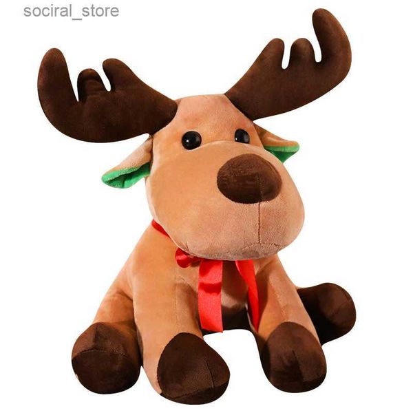 Animais de pelúcia de pelúcia Kawaii Plush Christmas Elk Apraase Full Toy de pelúcia Doll de presentes de veados para crianças Festa de Natal Ornamentos L411