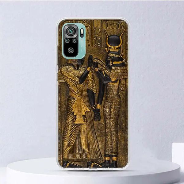 Egito Nefertiti Anubis Ankh Pharaoh Soft Case para Xiaomi Redmi Note 11s 10s 12 11 10 Tampa do telefone 11t 11e Pro mais 9 9s 8 8t 9t 7