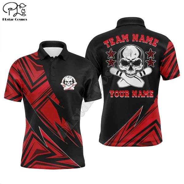 Nome personalizzato Bowling Polo Shirt for Men Funny Bowling Jersey Shirt Personalized Bowling Team League Shirt 3D Shirts Stamping Polo Tees