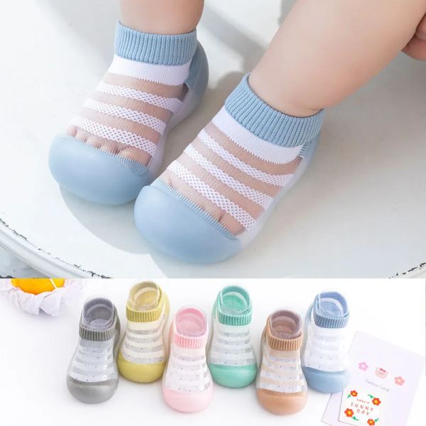 Летняя сетчатая детская обувь для обуви с твердым цветом для кроссовки для новорожденных для новорожденных. Неоткрытая не скользящая мягкая подошва для мальчиков обувь для девочек
