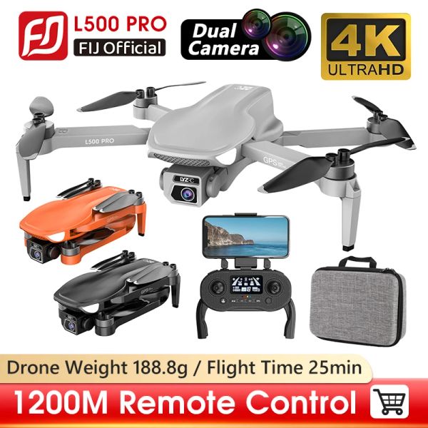 Drones L500 Pro Mini Drone 4K Профессиональный HD Dual Camera Dron GPS 5G Wi -Fi FPV RC Quadcopter 1,2 км против L900 Pro Se Helicopter Drones Toys