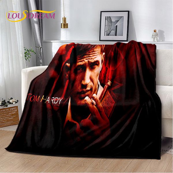 Impressão 3D Tom Hardy ator estrela macio macio macio, cobertor de cobertor de flanela para a sala de estar com cama de cama de piquenique capa de piquenique