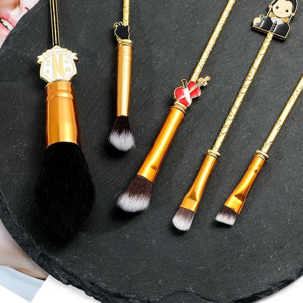 5 PCs/Set -TV -Serie Mittwoch Addams Movie Make -up Pinsel Sets Cosmetic Beauty Tools Kit Kit