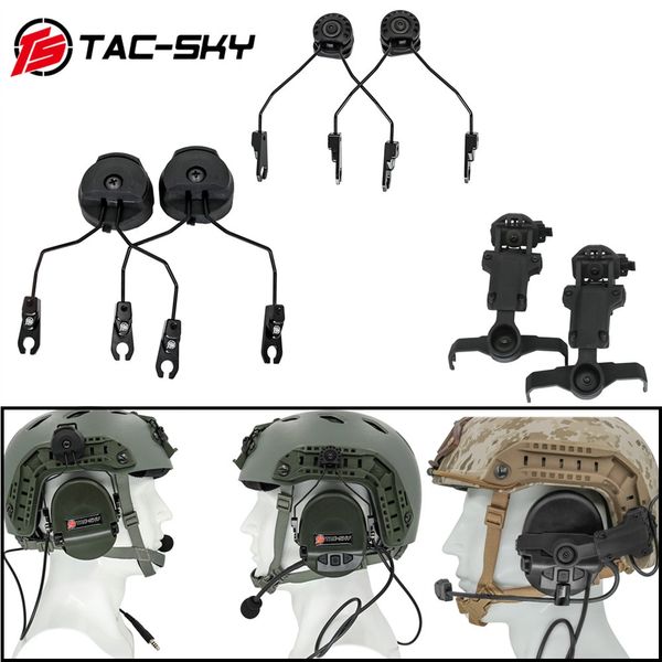 TS TAC-SKY compatível com o fone de ouvido MSA Sordin para capacete de arco Airsoft Hunting Sport Sport Tactical Helmet Adapter Arc Suporte