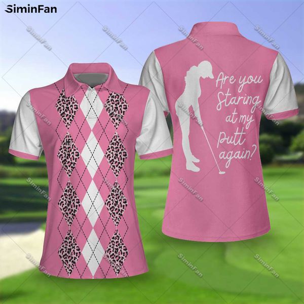 Golf Leopard Frauen rosa Polo-Shirts 3D überall über bedruckte Damen Tennis T-Shirt weibliche Sommer Revers Tee Girls Turnenkragen Top-2