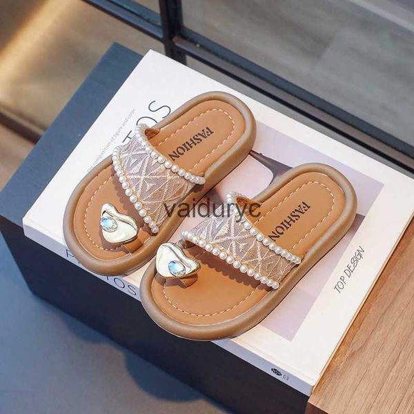 Slipper Girls Princess Slifors 2023 Autunno Autunno Nuova Corea Edizione Corea Scarpe per bambini BACK GIORNA SOLE SOLE OUTDOOR TOE Pearl Cool H240411