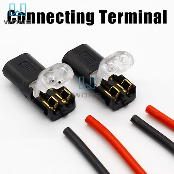 D2 Schneller Stecker Drahtstecker 2Pin Spleiß-Elektro-Kabel-Crimp-Klemmen für Kabelverdrahtung LED-Auto Schnellanschlüsse 22-20AWG