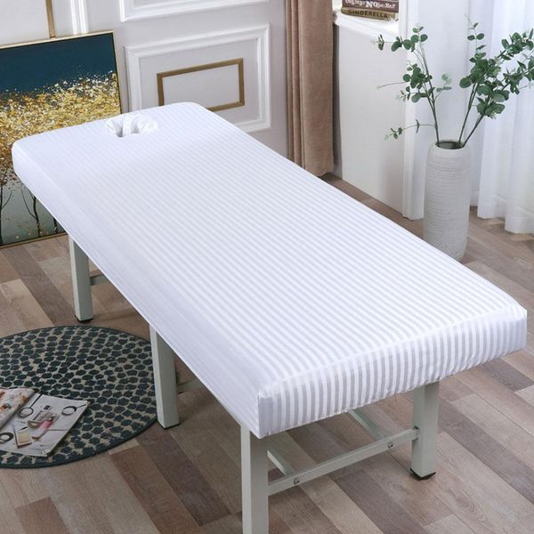 Mesa de massagem de cor pura Cama de cabeceira equipada elástica Massagem completa 190*80cm Banda de spa Brole Face Face Cite com tratamento de cobertura de borracha E6G9