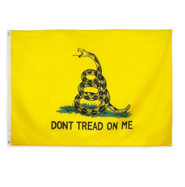 Gadsden bayrak yılan bayrağı çay partisi afiş bana bastık bayrak 3x5 ft polyester çıngırak gromets çift dikişli6451653