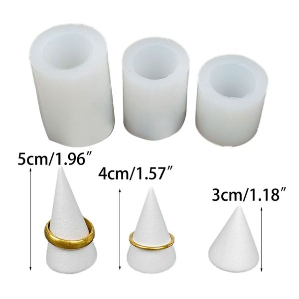 Ringas de cone do cone de jóias de molde de molde de silicone Exibição de vela de vela de molde de resina epóxi DropShip