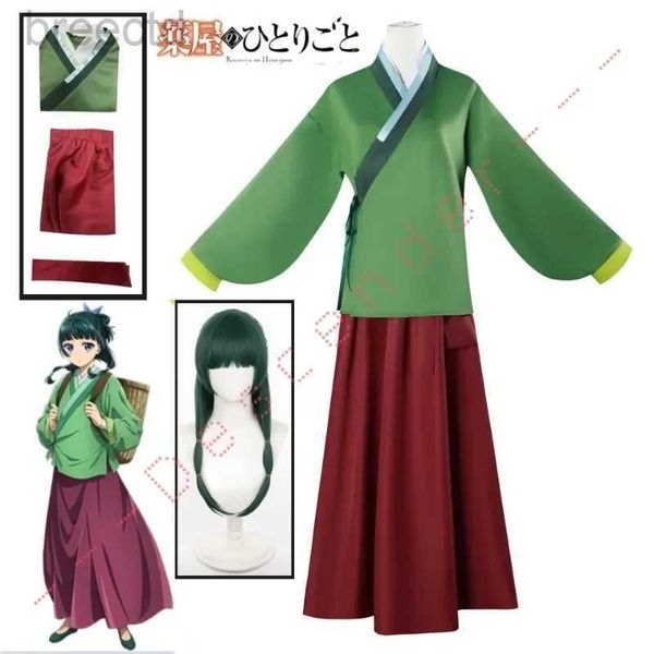 Costumi anime Maomao Cosplay Costume Wig The Apothecary Diaries Abito gonna Green Top Topin Kusuriya No Hitorigoto Halloween per donne 240412