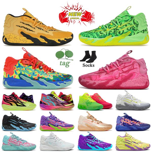 Top Quality Queen City Lamelo Ball MB.01 02 03 Tapinhas de basquete Rick Morty Porsche Blue Hive Chino Hills Guttermelo Toxic Pink Wings Treinadores Lamenos Galaxy Sneakers