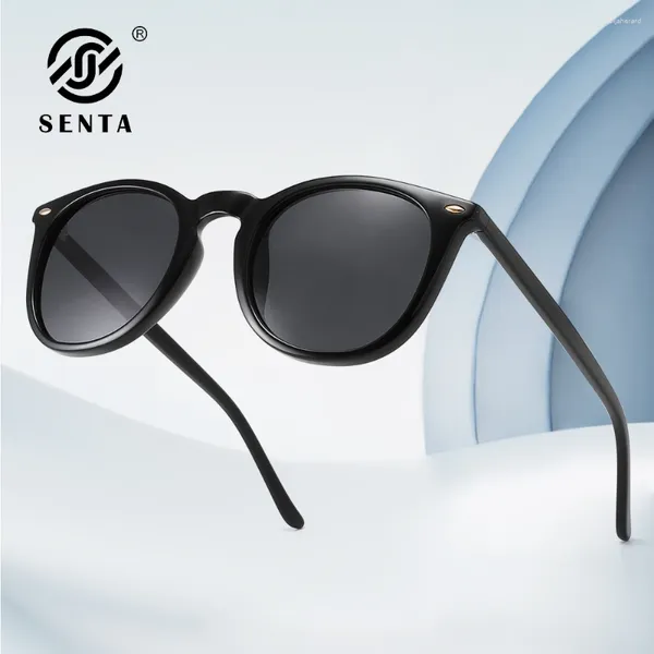 Occhiali da sole Vintage rotonda polarizzata per uomini donne acetato telaio uv400 lenti di protezione occhiali da sole trasparente.
