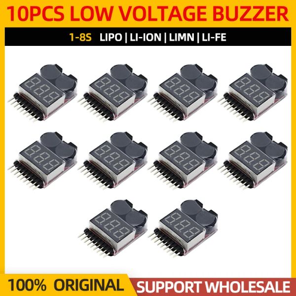 10pcs niedriger Spannungs-Summer Alarm Lipo-Batteriespannungsanzeige-Tester-Prüfer LED für 1-8S Lipo/Li-Ion/limn/li-fe RC FPV Original