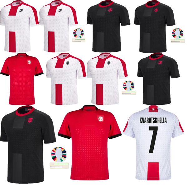 Georgia Soccer Jersey Ghakvetadze Neue 2025 Georgia Nationalmannschaft 24 25 Fußball -Shirt -Männer Kit Set rot weg