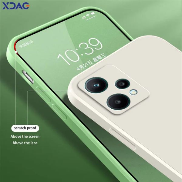 Квадратный жидкий силиконовый корпус для Oppo K9S Realme 9 9i Pro Sep Speed V25 5G Lens Lens Shopection 360 Shockper Phone Cover Realme9 9pro