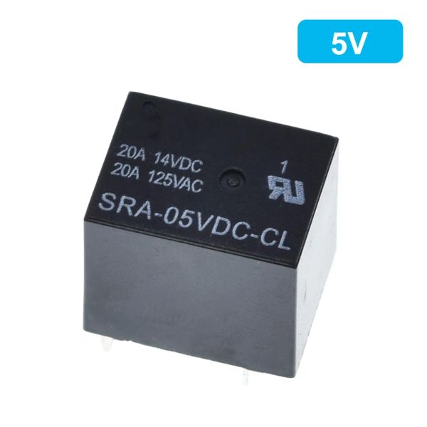 5pcs 5V 12V 24V 20A DC Power Relay SRA-05VDC-CL SRA-12VDC-CL SRA-24VDC-CL 5PIN-PCB-Typ in serienmäßiger schwarzer Automobilstaffel