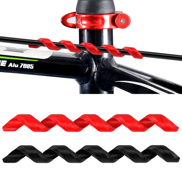 Risiko Fahrradleitungsröhrchen Schutzhülle Mountain Road Bike Rahmen Spiralöffnungshülle Gummi-Härte Ölrohr-Anti-Rub-Seil