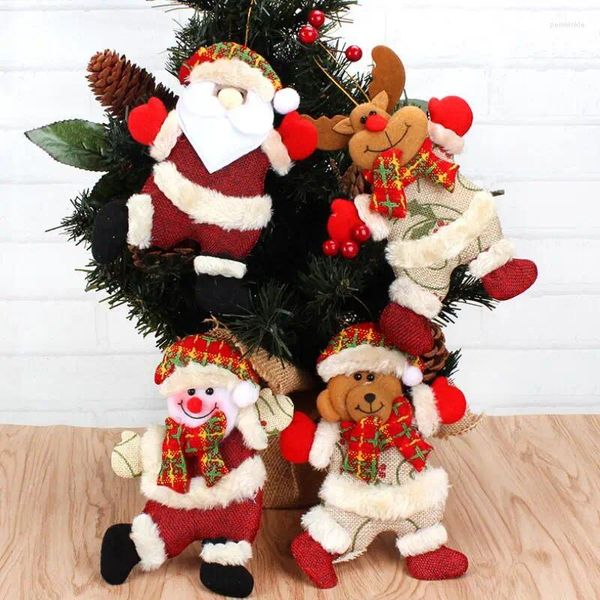 Partydekoration süßer Weihnachtsbaum Santa Claus Bär Schneemann Elchpuppe Hanging Ornamente Anhänger LX8442