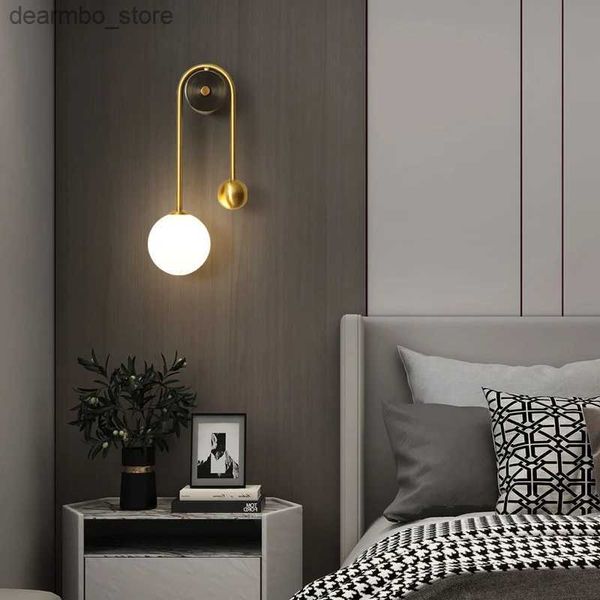 Sanat ve El Sanatları Modern Yatak Odası Başucu Duvar Liht Lamba Lass Ball Led Eski Ev Dekor Livin Oda Koridor İç Lihtin Sconce Luminaire L49