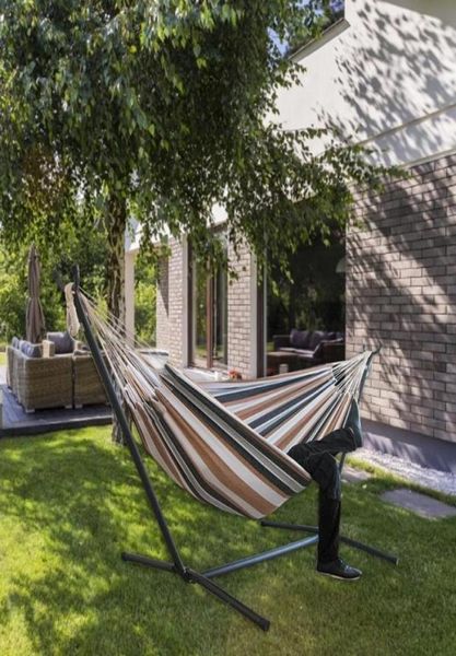 Tragbare Outdoor -Camping -Hängematte stehend hängende Bett Jagd Schlafen Schwung entspannende Gartenmöbel5424691