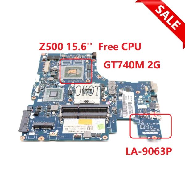 Motherboard Nokotion Viwz1_z2 LA9063P Scheda principale per Lenovo IdeaPad Z500 Notebook PC Madge Board da 15 pollici DDR3 GT740M 2 GB CPU GRATUITA
