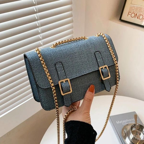 Umhängetaschen Korea Ins Mode Ulzzang lässig Harajuku Vintage große Kapazität Y2K Women Messenger Bag Kette PU Frau