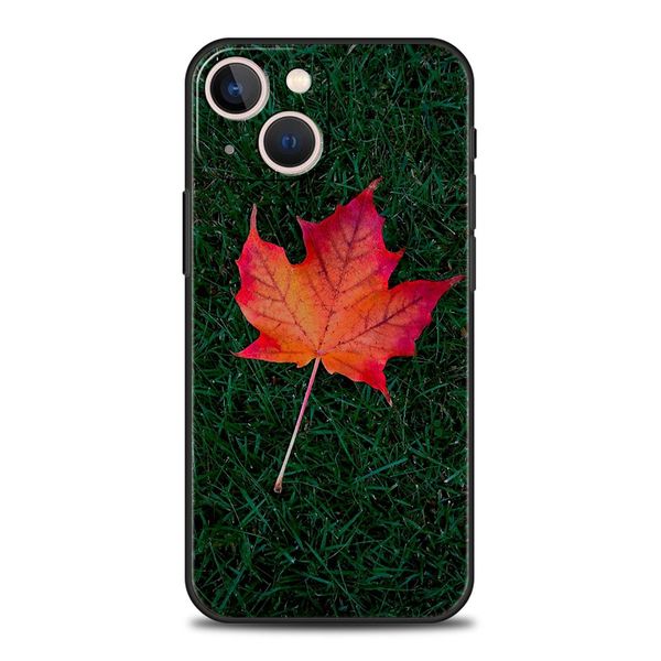 Maple Canada Flag Love Football Soft Phone Custodia per iPhone 11 12 13 15 14 Pro Max Xr XS 7 8 Plus SE 2020 Copertina nera di lusso