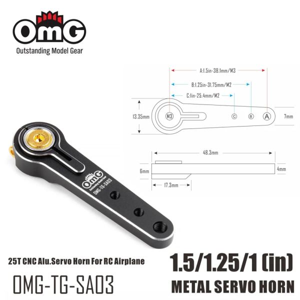 OMG M2/M3 25T/15T SERVO ARM Çoklu Fun Standart Servo Alaşım Tam Metal Servo Korna RC Araba Düz Yolu Drift RC Araba Gemi Uçak